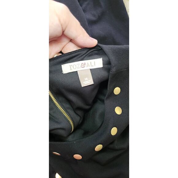 Roz & Ali Sz 14 Little Black Dress Metallic Decals New - Picture 5 of 7